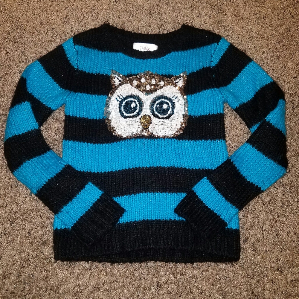 Justice Owl Striped Sweater